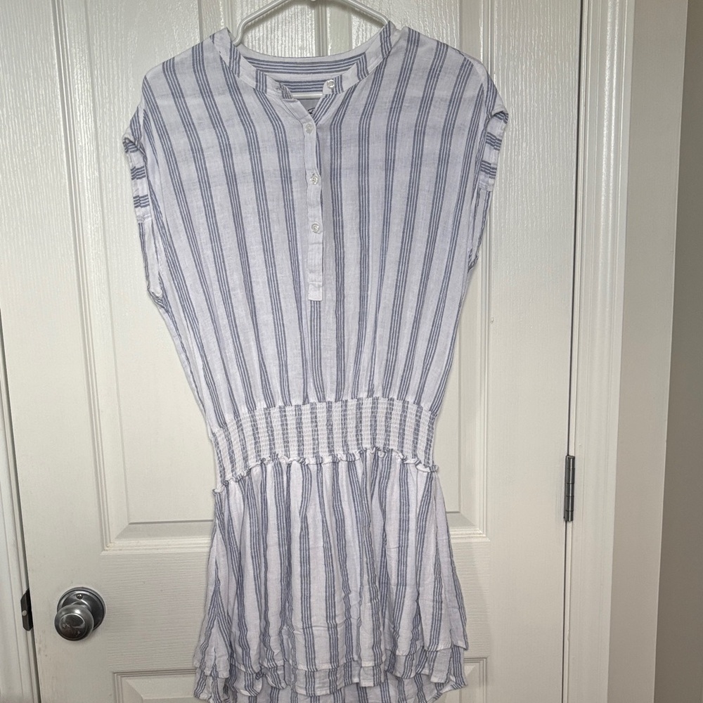 Rails Angelina Ryland Striped Blue and White Smocked Waist Dress